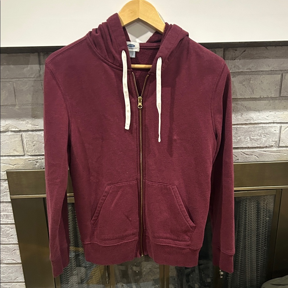 Old Navy Maroon Jacket with Cream Accents